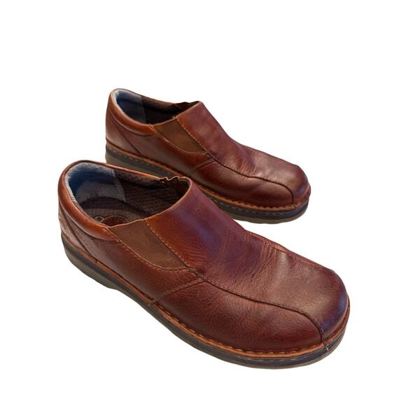 Men's Y2K Doc Dr. Martens Tevin Oxblood Brown Leather Preppy Comfort Loafers 10 - Picture 1 of 7